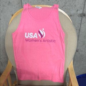 Bella Canvas Pink Tank Top with White Logo